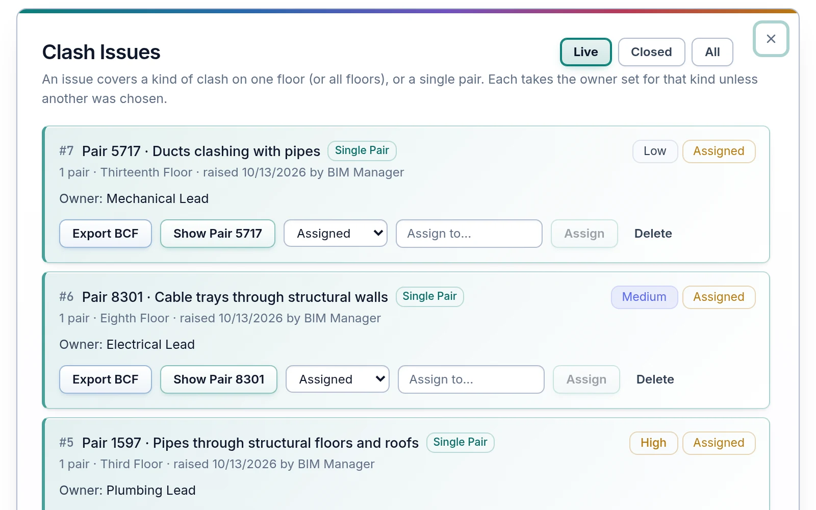 SpaceDesignX Open BIM Exchange screen
